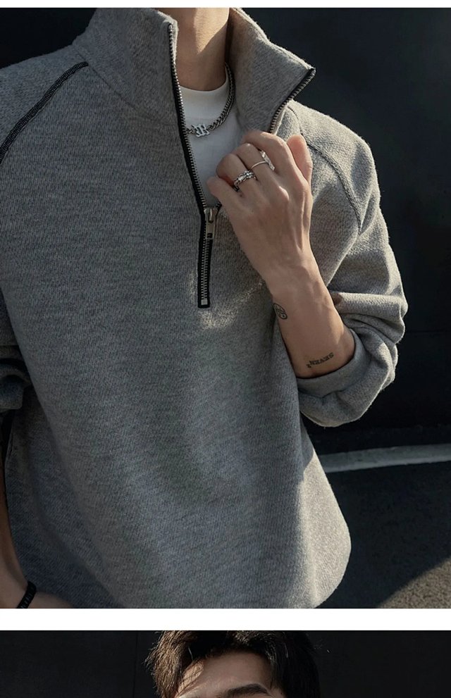 Half Zip Mock Neck Sweatshirt: seller detail photo 5