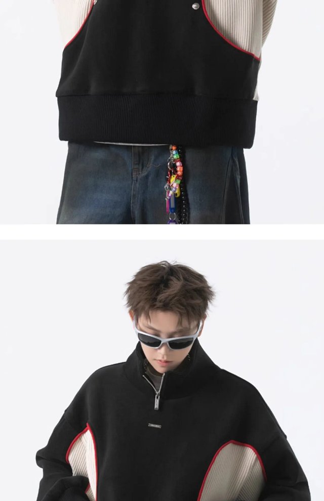 Half Zip Stand Collar Sweatshirt: seller detail photo 14