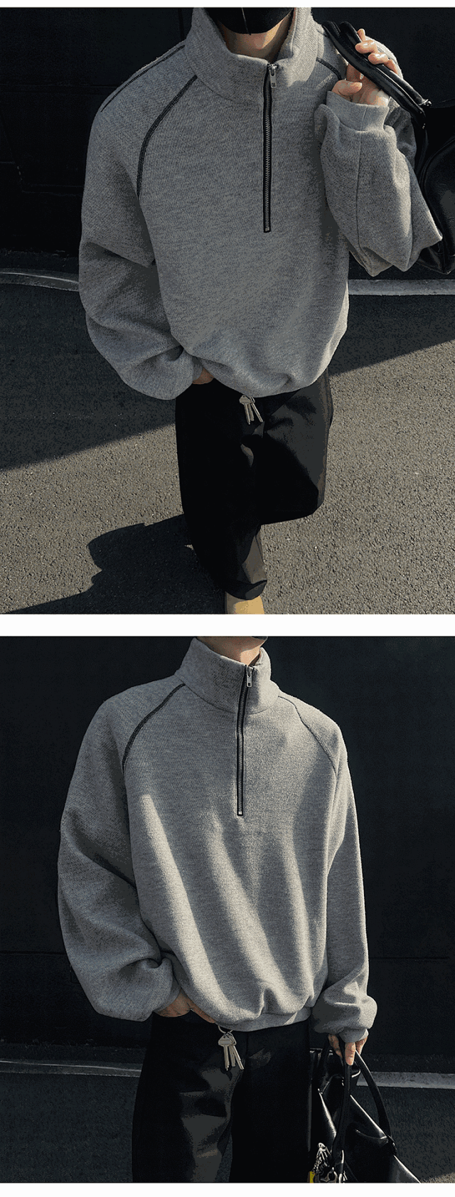 Half Zip Mock Neck Sweatshirt: seller detail photo 7