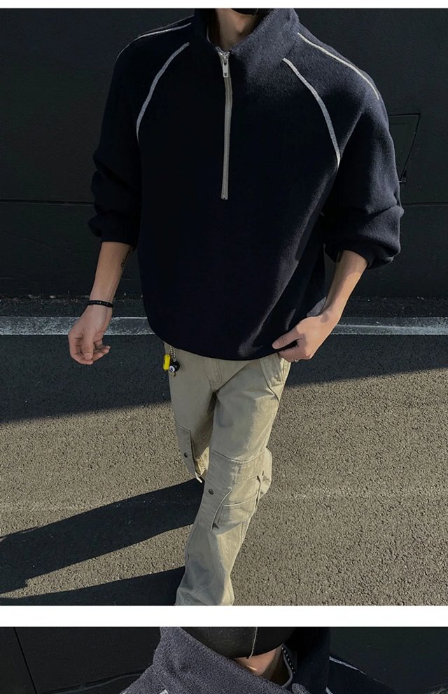Half Zip Mock Neck Sweatshirt: seller detail photo 14