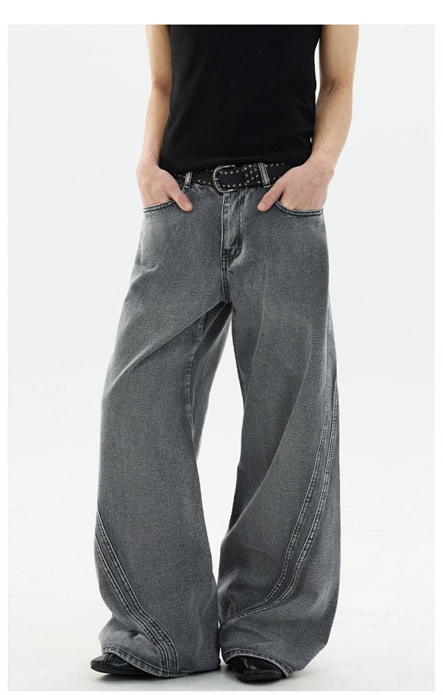 Vintage Washed Wide Leg Jeans: seller detail photo 3