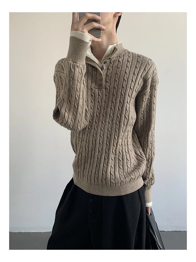 Layered Cable Knit Sweater: seller detail photo 8