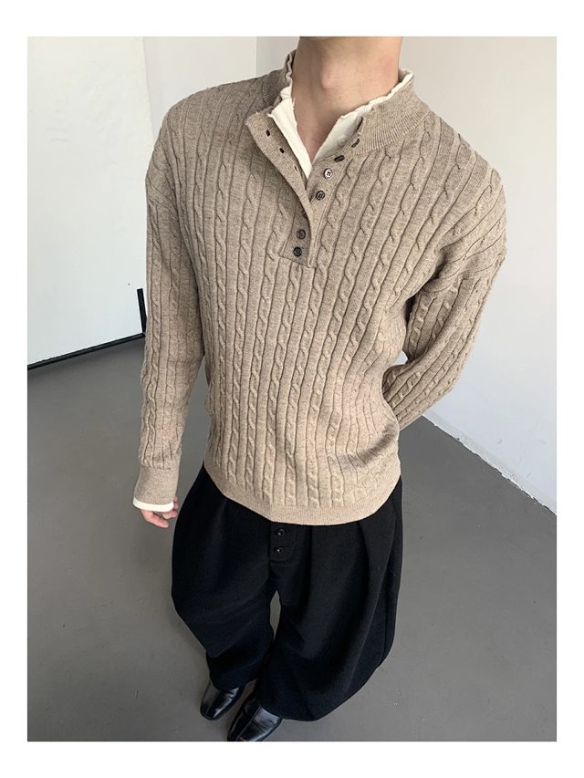 Layered Cable Knit Sweater: seller detail photo 10