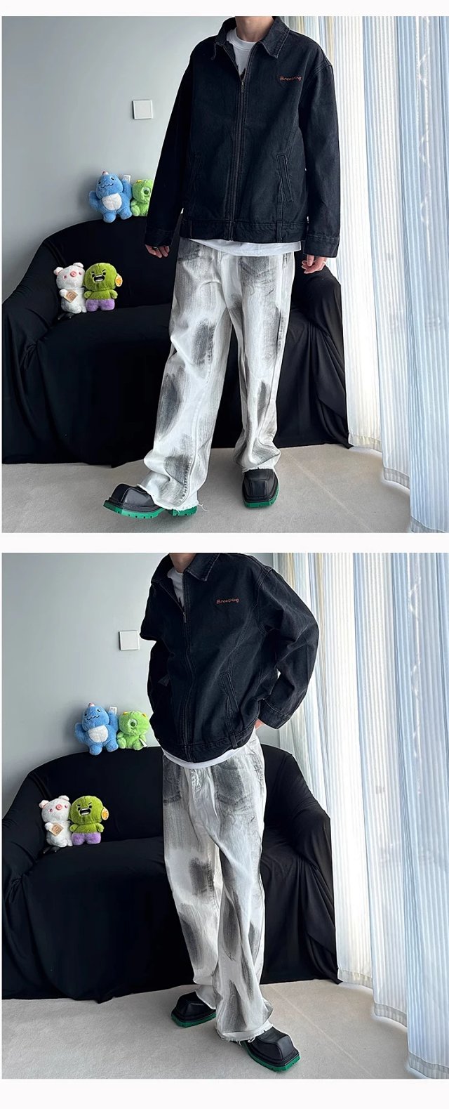 Embroidered Washed Denim Jacket: seller detail photo 9