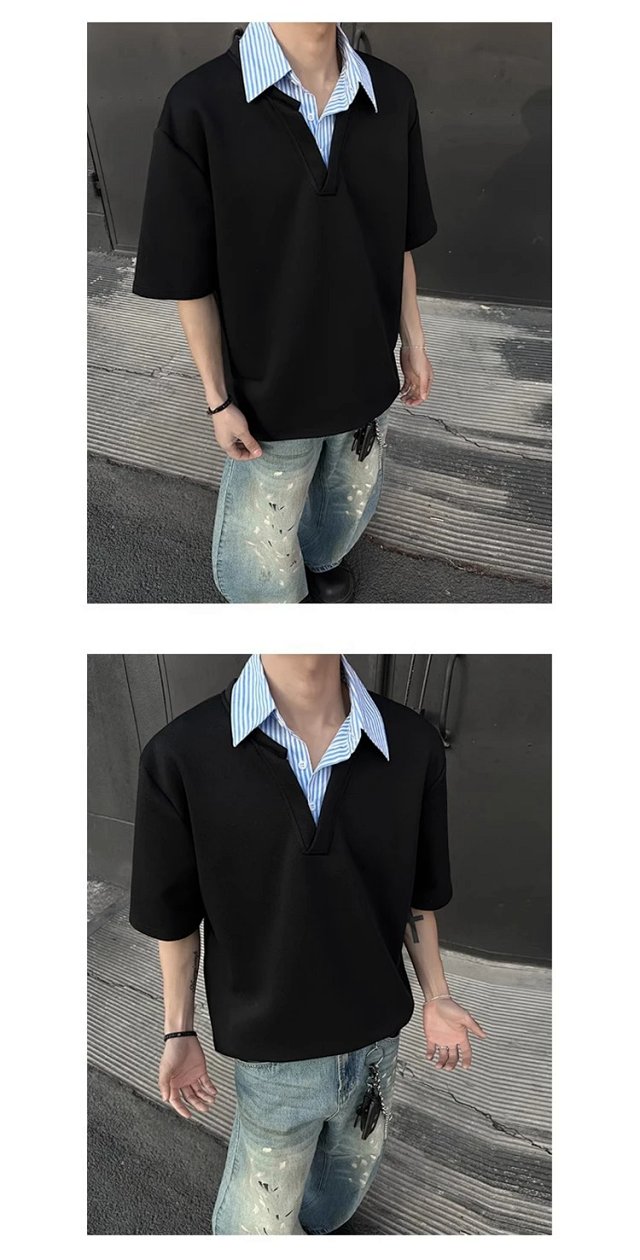 Layered Polo Collar Tee: seller detail photo 8