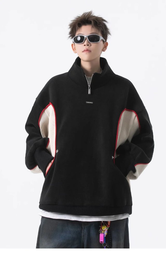 Half Zip Stand Collar Sweatshirt: seller detail photo 10