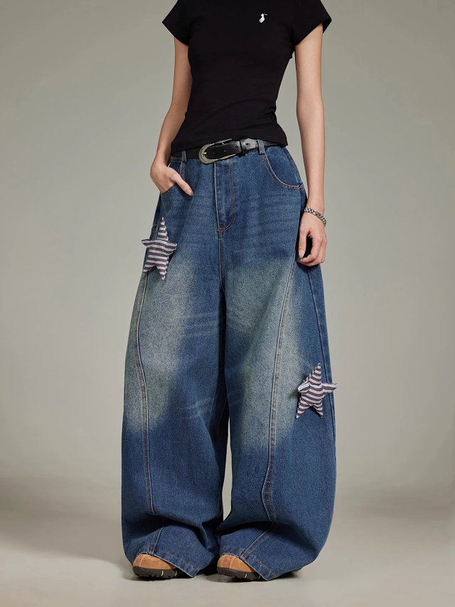 Star Patch Wide Leg Jeans: seller detail photo 3