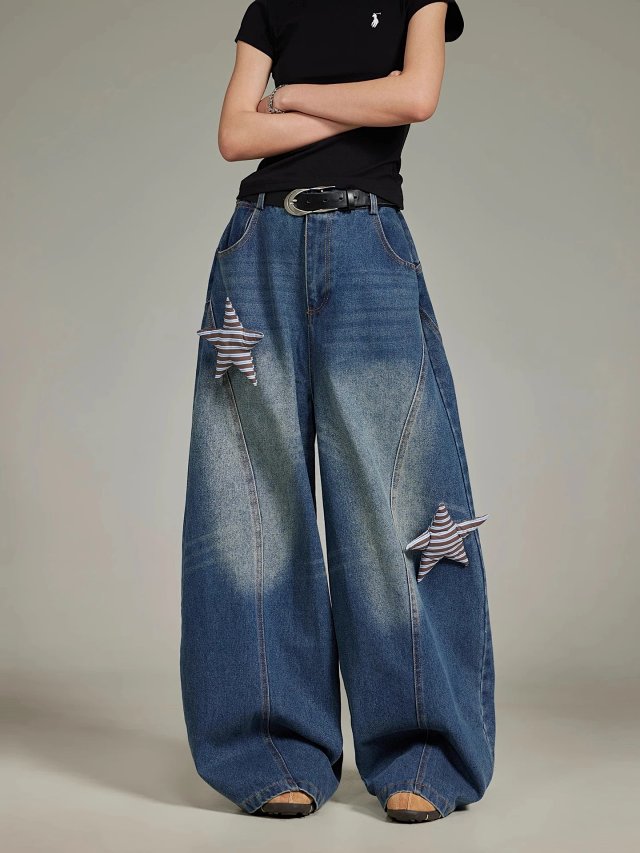 Star Patch Wide Leg Jeans: seller detail photo 4