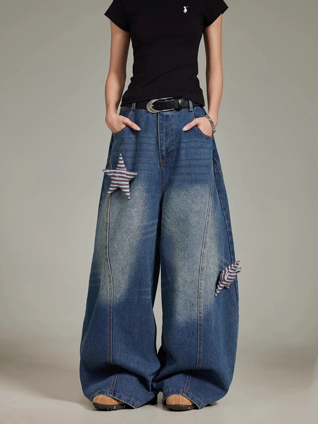 Star Patch Wide Leg Jeans: seller detail photo 8