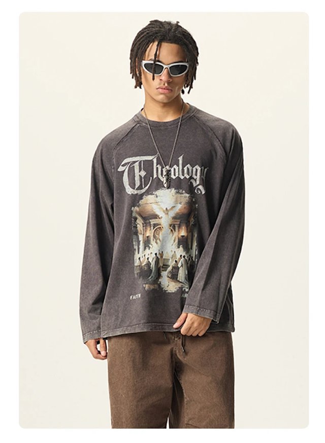 270G Washed Graphic Long Sleeve Tee: seller detail photo 4