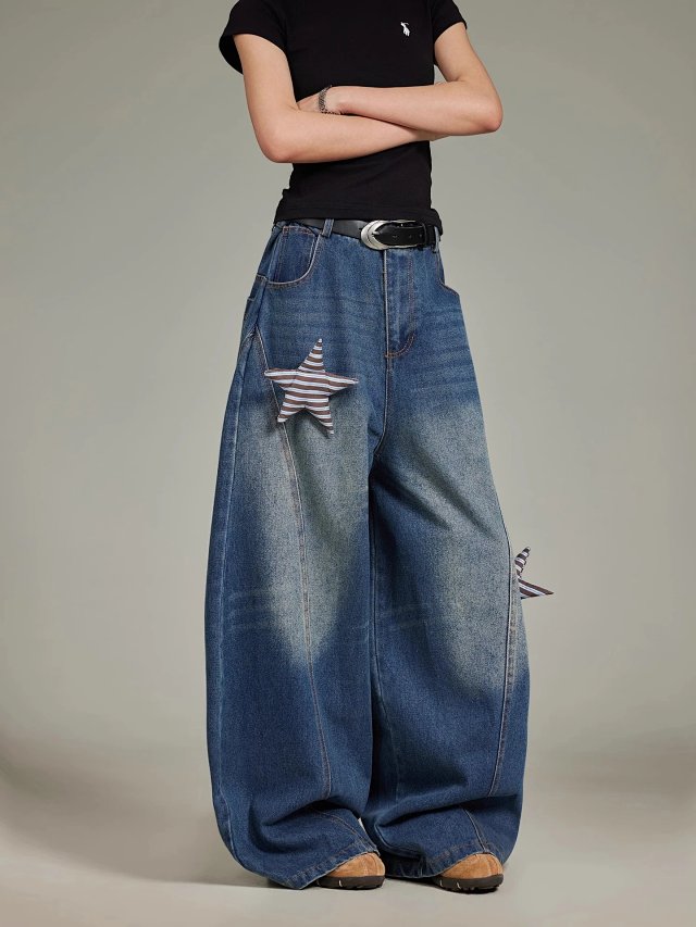 Star Patch Wide Leg Jeans: seller detail photo 5