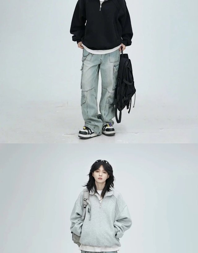 Half Zip Oversized Sweatshirt: seller detail photo 5