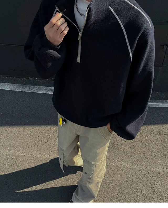 Half Zip Mock Neck Sweatshirt: seller detail photo 11
