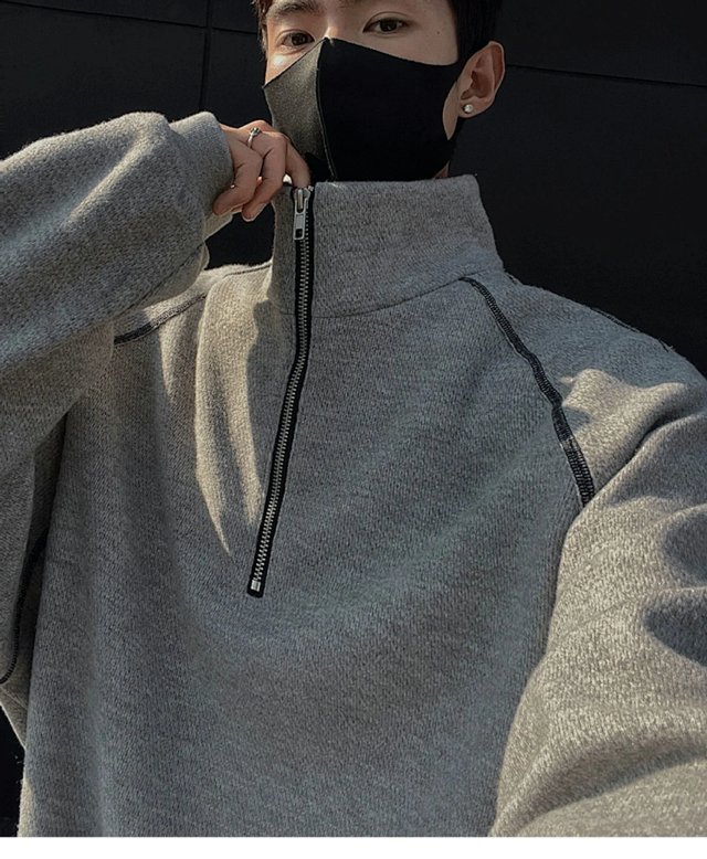 Half Zip Mock Neck Sweatshirt: seller detail photo 6