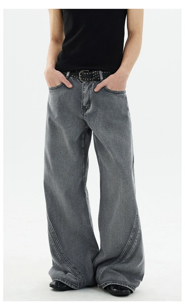 Vintage Washed Wide Leg Jeans: seller detail photo 4