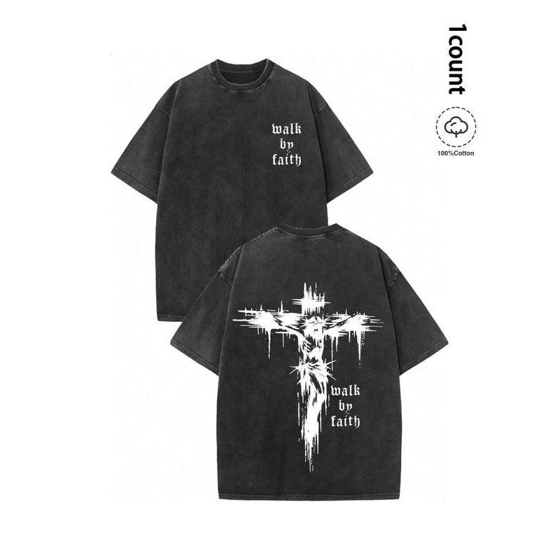 Cross & Faith Over Fear Cotton Tee | 1 colorways