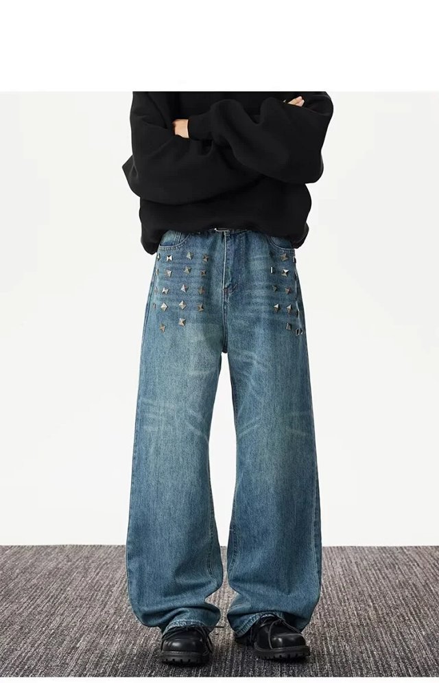 Studded Washed Straight Jeans: seller detail photo 10