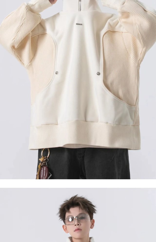 Half Zip Stand Collar Sweatshirt: seller detail photo 5