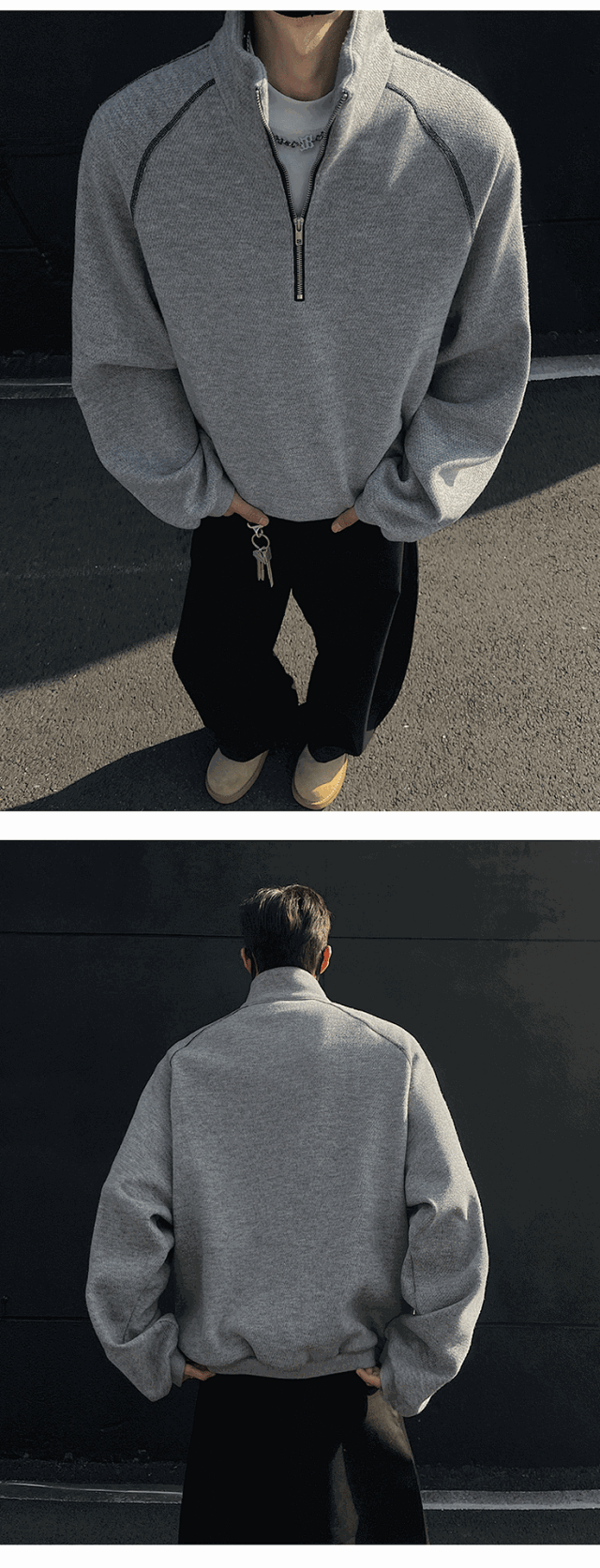 Half Zip Mock Neck Sweatshirt: seller detail photo 9
