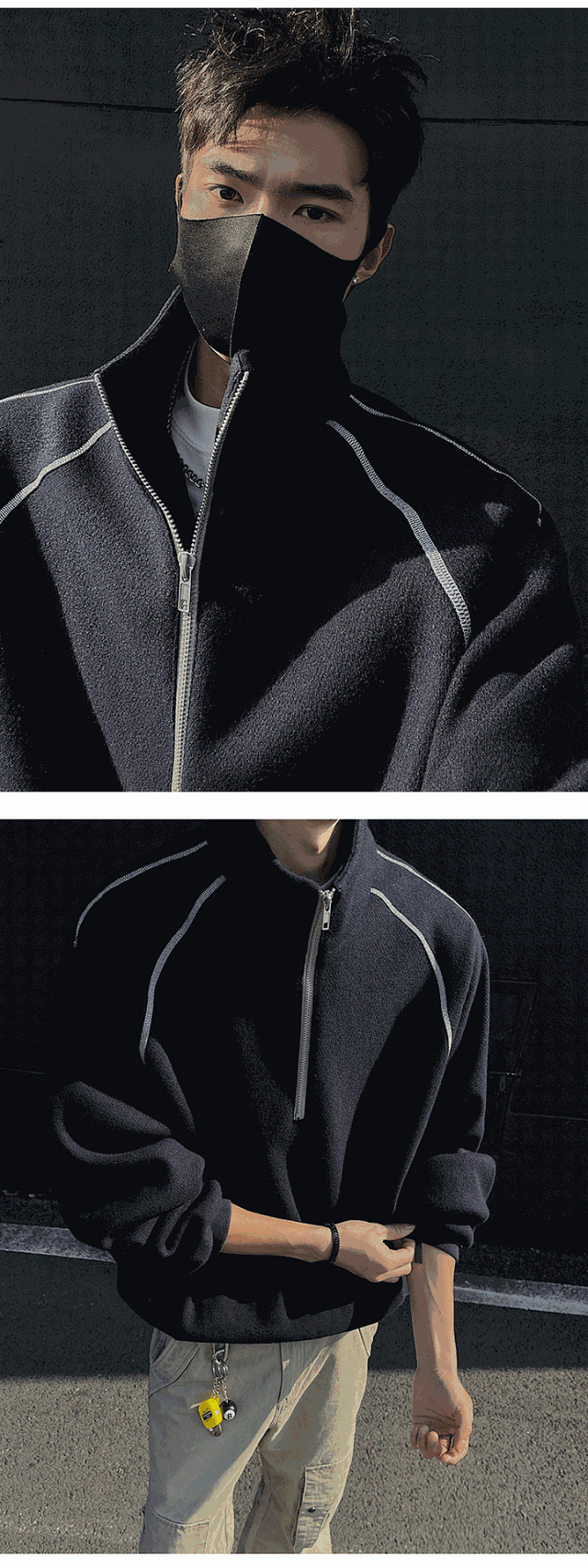 Half Zip Mock Neck Sweatshirt: seller detail photo 12