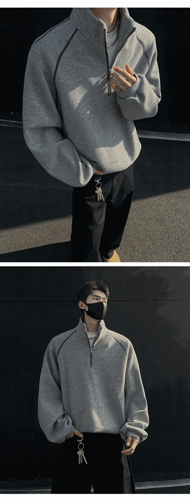 Half Zip Mock Neck Sweatshirt: seller detail photo 2