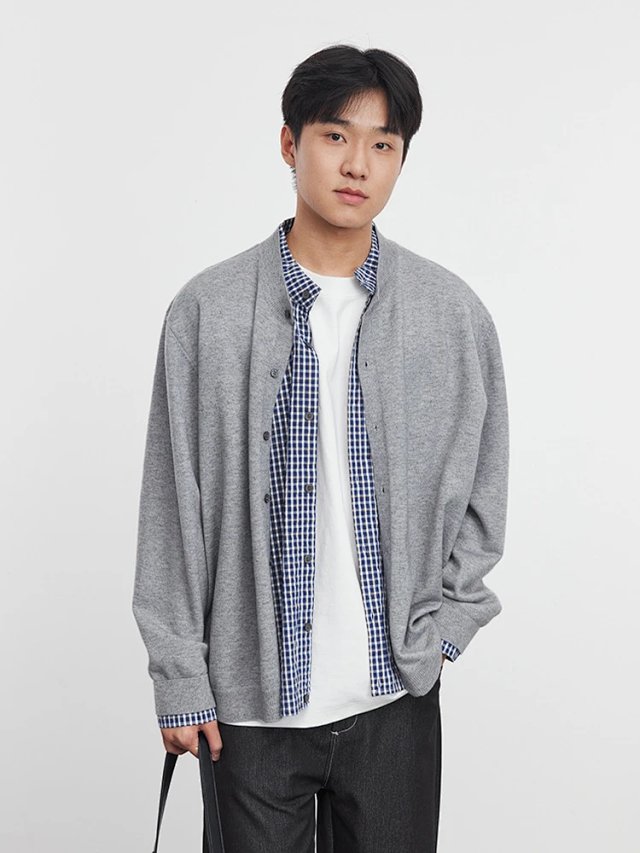 Layered Plaid Cardigan: seller detail photo 4