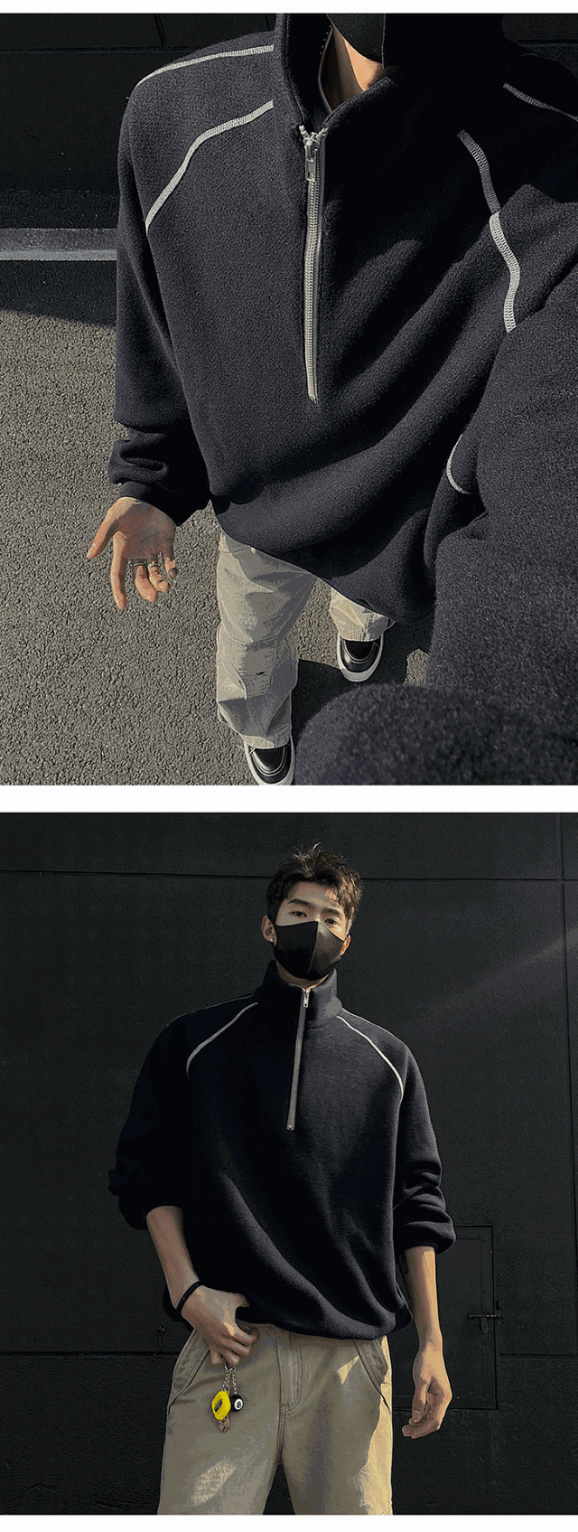 Half Zip Mock Neck Sweatshirt: seller detail photo 13