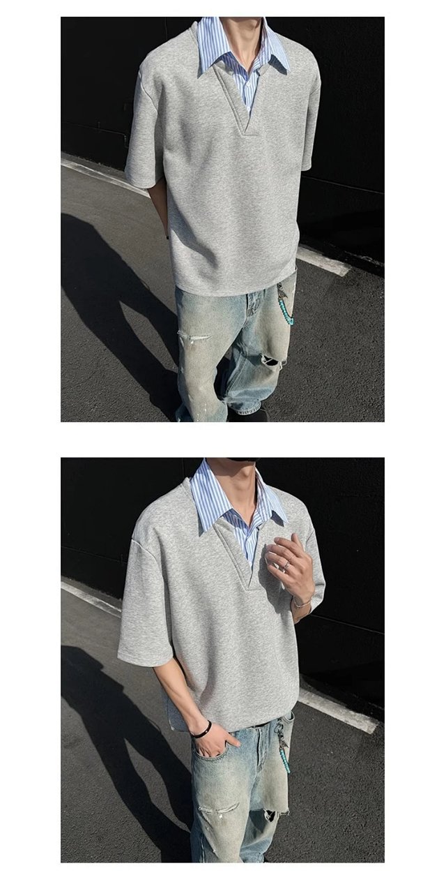 Layered Polo Collar Tee: seller detail photo 4