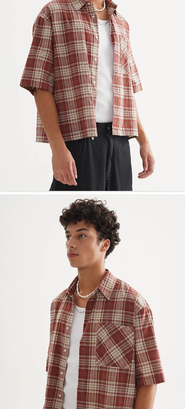 Boxy Plaid Button Shirt: seller detail photo 4