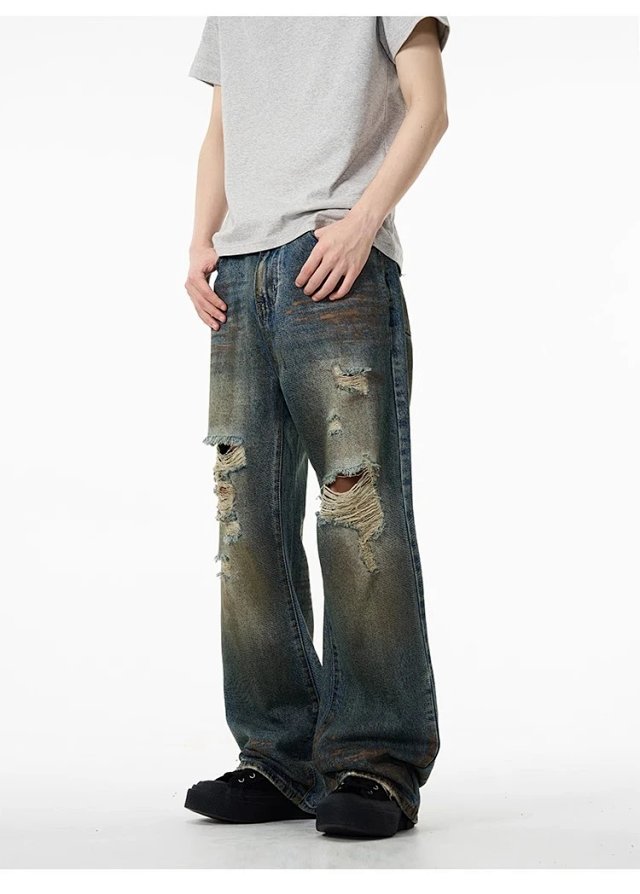 Vintage Distressed Straight Jeans: seller detail photo 9