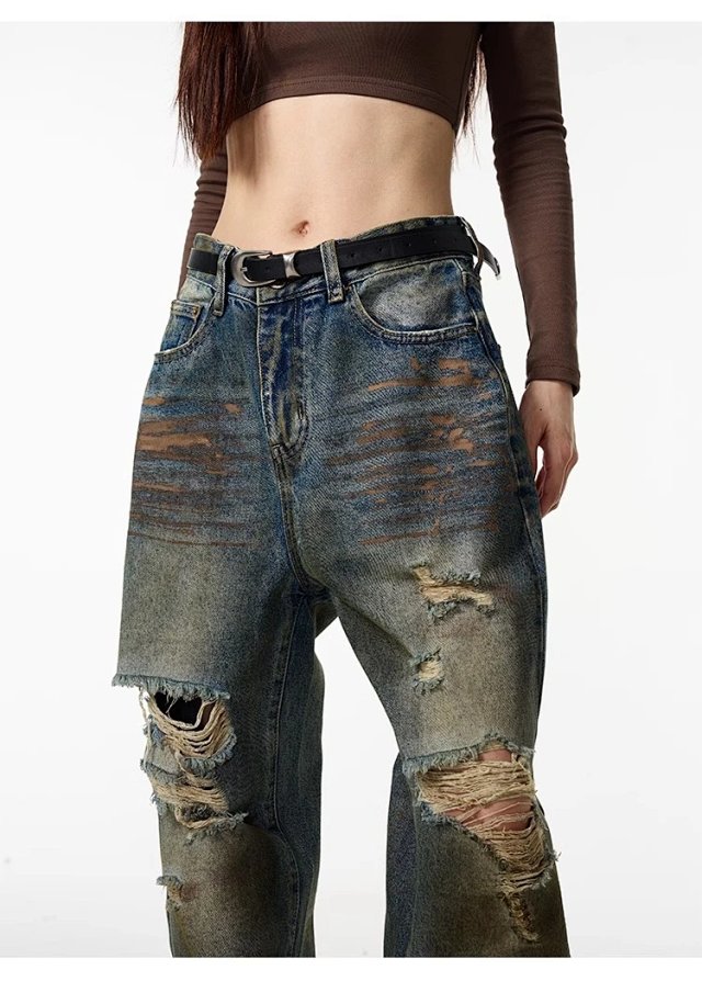 Vintage Distressed Straight Jeans: seller detail photo 14