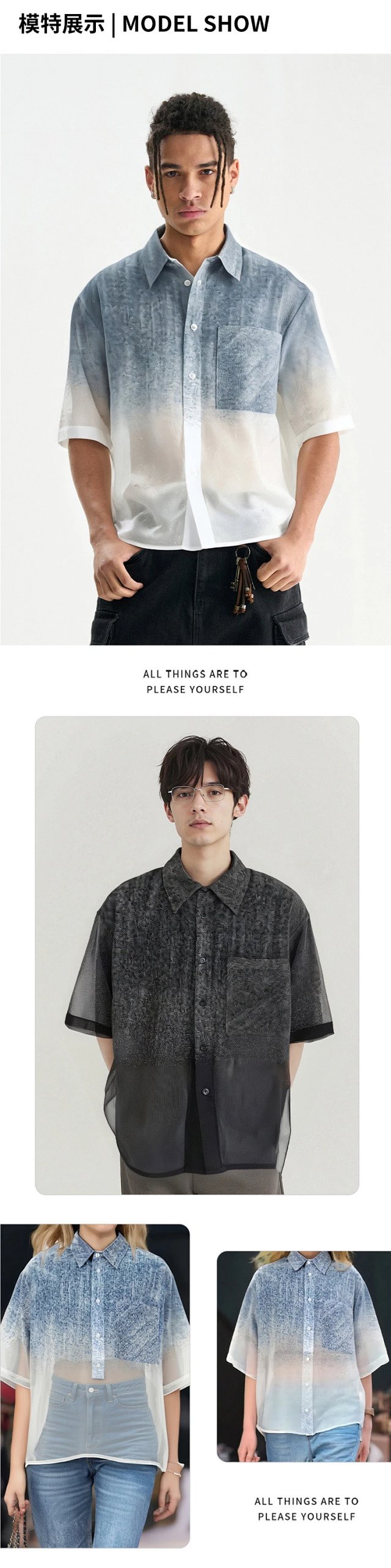 Boxy Gradient Denim Shirt: seller detail photo 5