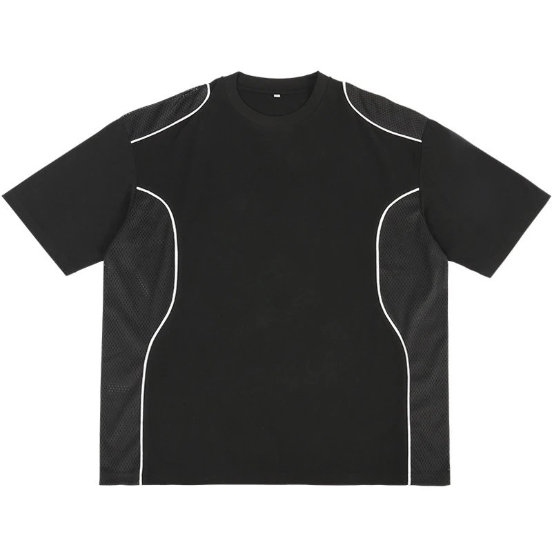 Mesh Panel Cotton Tee | 2 colorways