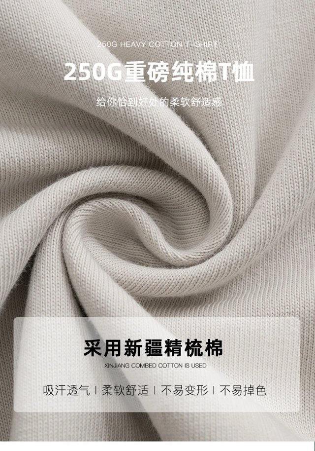 250G Heavyweight Cotton Tee: seller detail photo 4