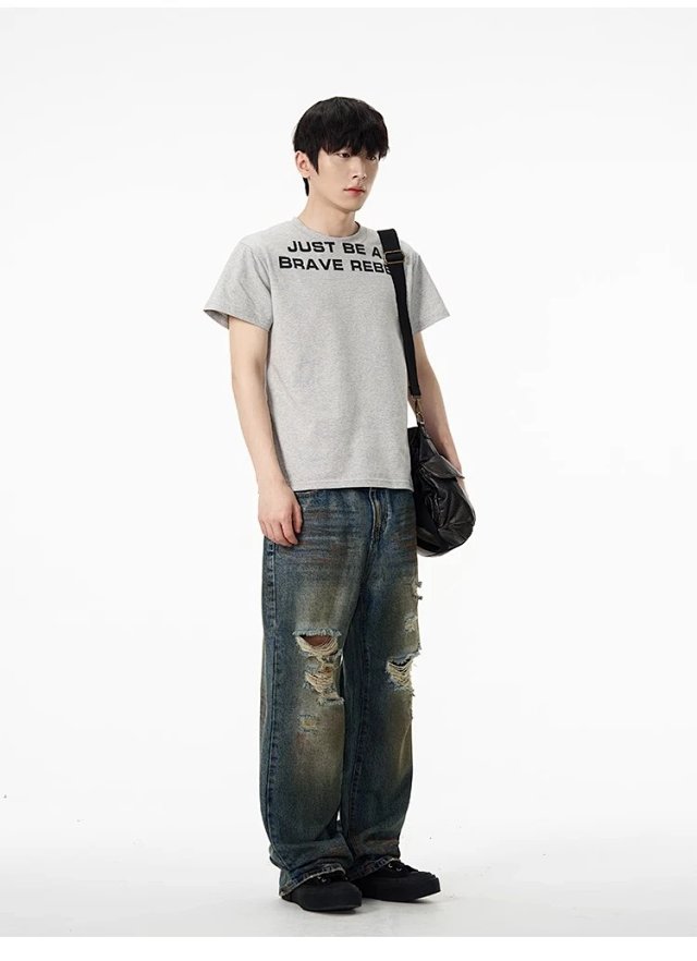 Vintage Distressed Straight Jeans: seller detail photo 7