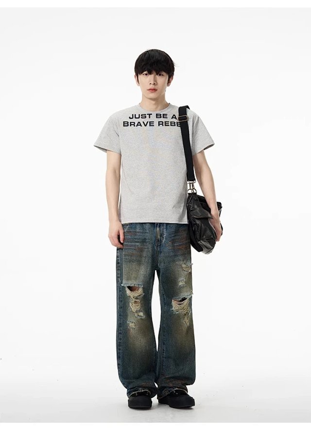 Vintage Distressed Straight Jeans: seller detail photo 5