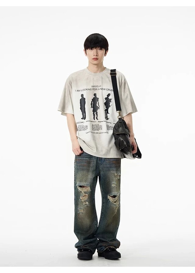 Vintage Distressed Straight Jeans: seller detail photo 4