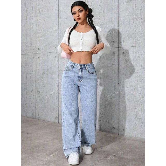 Women's High Waist Straight Jeans: seller detail photo 6
