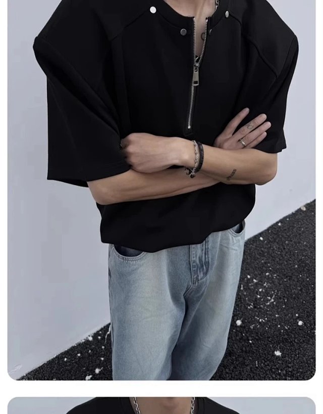 Half Zip Studded Tee: seller detail photo 12