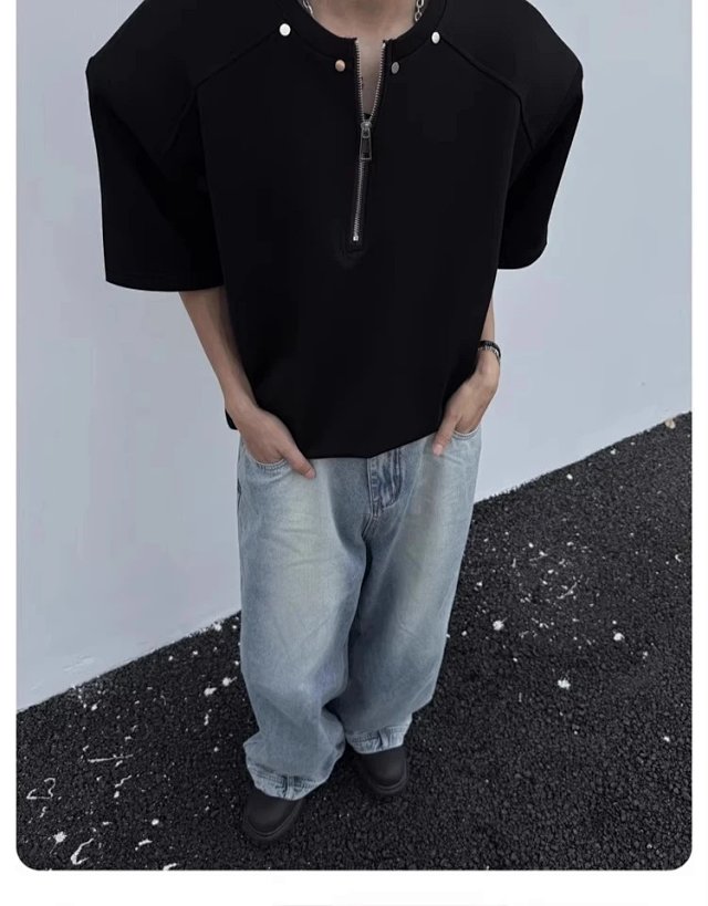 Half Zip Studded Tee: seller detail photo 13