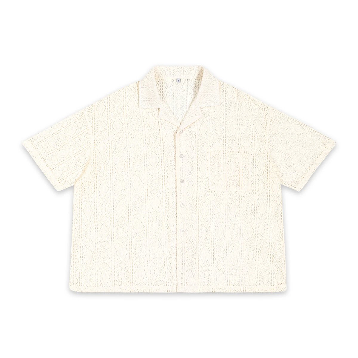 Crochet Mesh Lace Shirt | 1 colorways