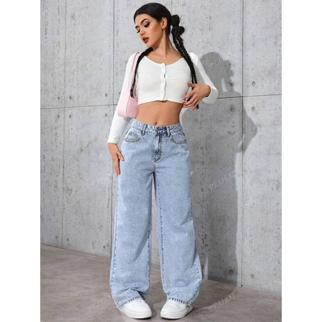Women's High Waist Straight Jeans: seller detail photo 3