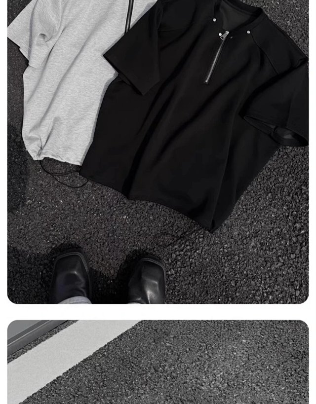 Half Zip Studded Tee: seller detail photo 8