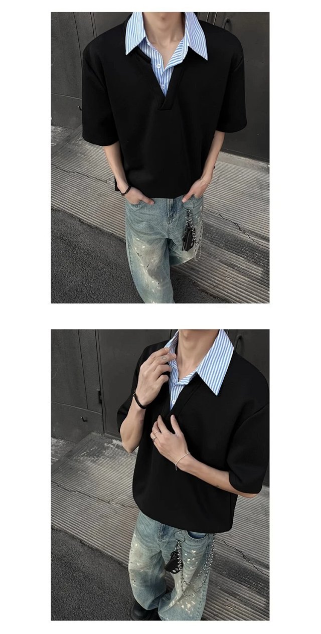 Layered Polo Collar Tee: seller detail photo 3