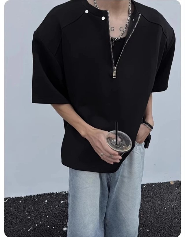 Half Zip Studded Tee: seller detail photo 14