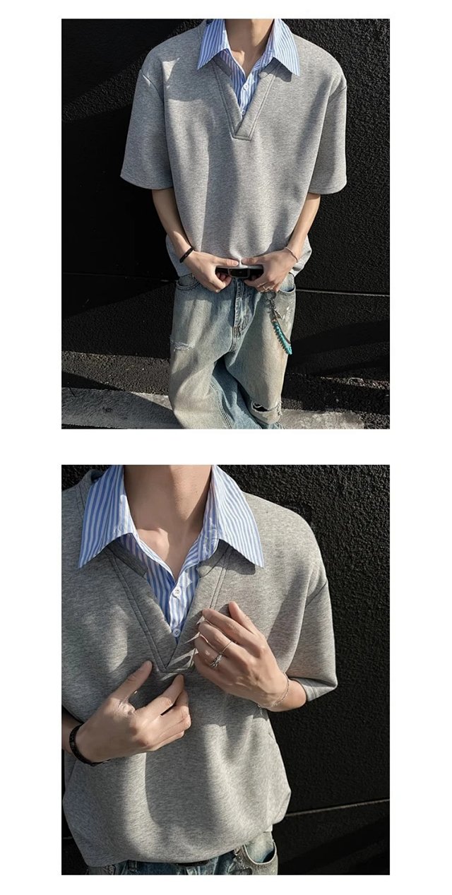 Layered Polo Collar Tee: seller detail photo 7