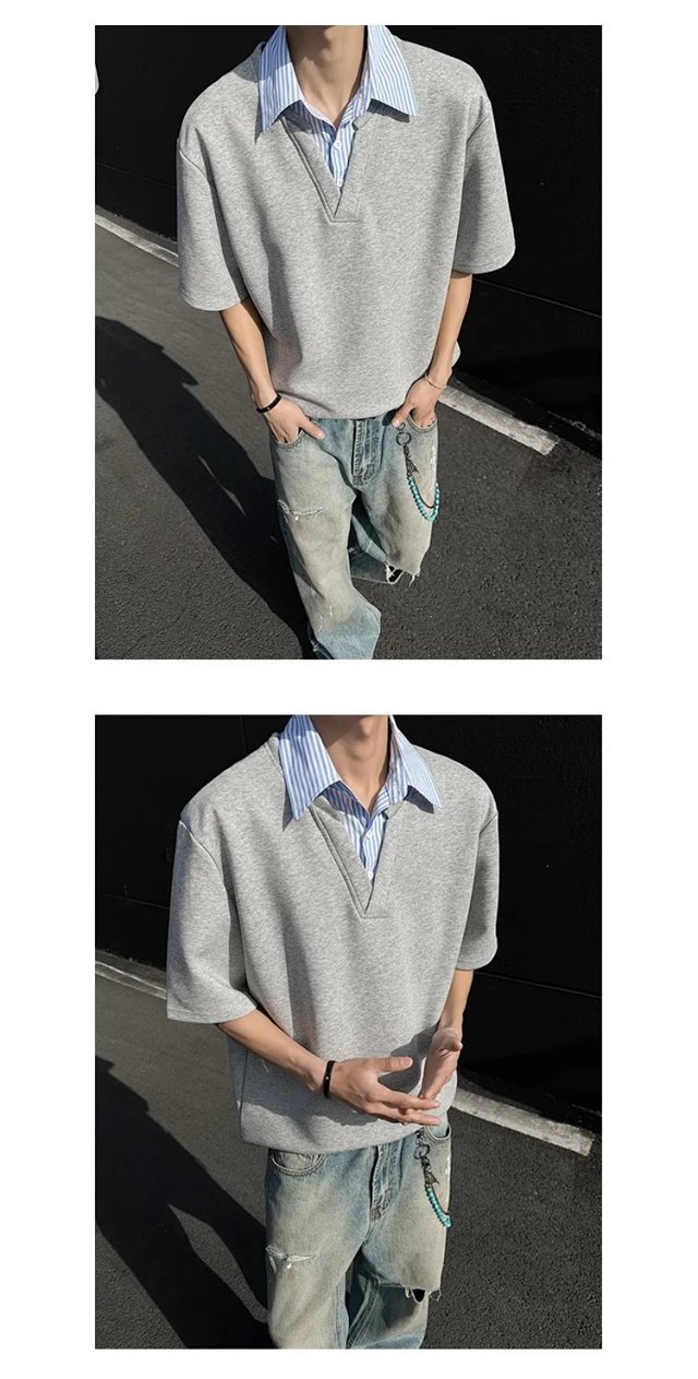Layered Polo Collar Tee: seller detail photo 5