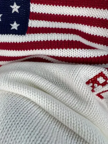 Polo Ralph Lauren American Flag Knit Sweater White - 18