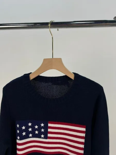 Polo Ralph Lauren American Flag Knit Sweater White - 12