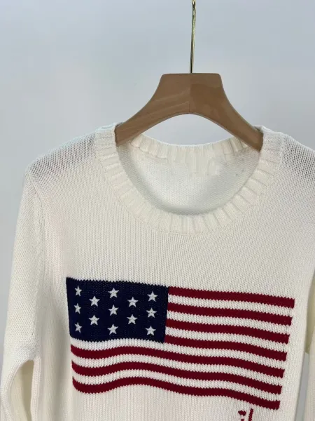 Polo Ralph Lauren American Flag Knit Sweater White - 15